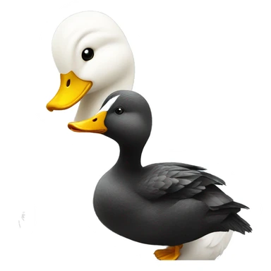 Black duck kissing white duck sticker