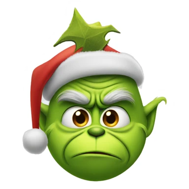 Grinch with a Christmas tree sticker