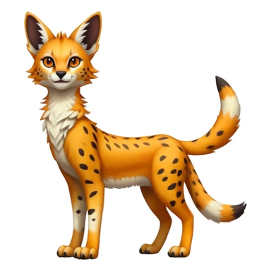 Epic Cute Dark Warm Sergal-Serval-Vernid full body sticker