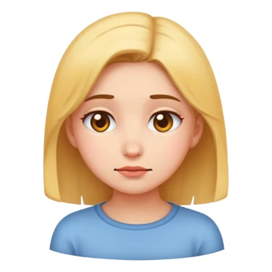 shy girl looking down emoji style sticker