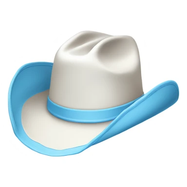 White and baby blue Cowboy hat sticker