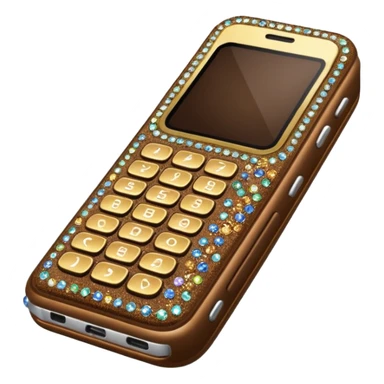 Brown bedazzled flip phone sticker