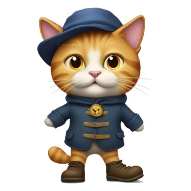 Puss in Boots standing in two legs wearing cap and boots sticker