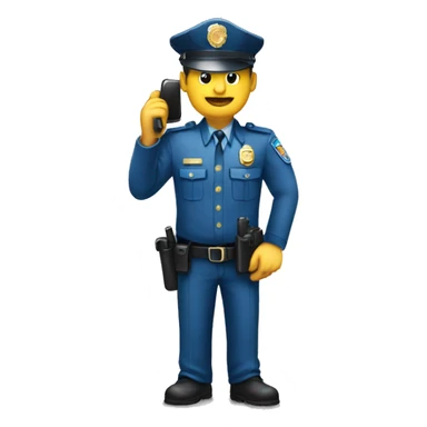 un policier au téléphone sticker