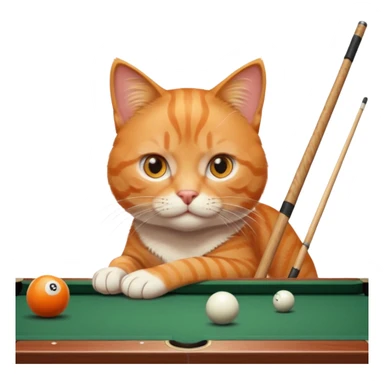 cat playing billiards sticker