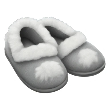 Fluffy gray slippers sticker