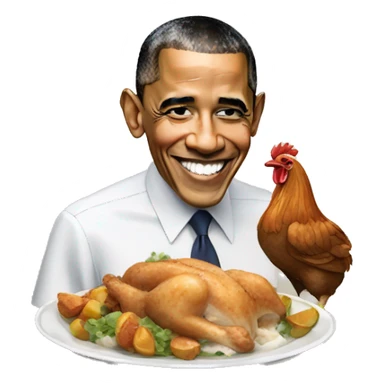 Barack Obama Barack Obama qui mange du poulet  sticker