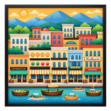 Hometown with many restaurants sticker