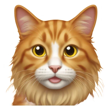 Orange long hair cat sticker