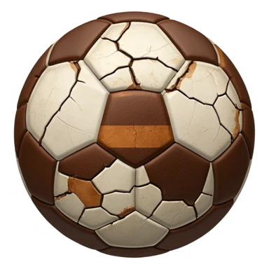 old brown really cracked soccer ball sticker