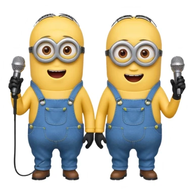 Minions singing, with micro sticker