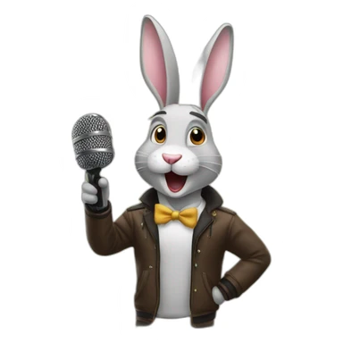 Bad bunny with mic singing sticker