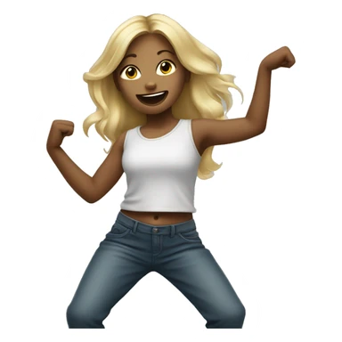 Blonde girl dancing hip hop  sticker