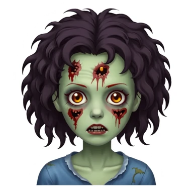 Mulher zumbi com pés escura ferimentos e um cabelo crespo sticker