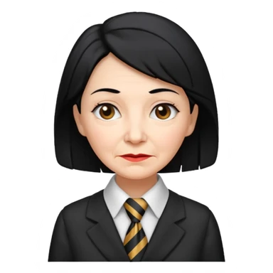 old woman with Necktie. different hair styles, black hair. sticker