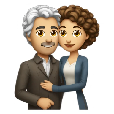 Un homme blanc au cheveux châtain qui se marie avec une femme latina sticker