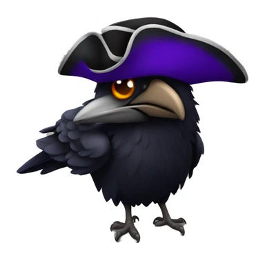 raven with pirate hat sticker