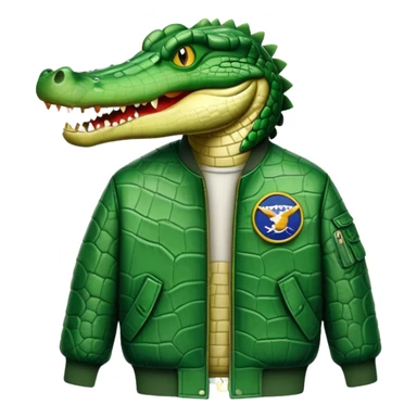a crocodile and a bomber combined sticker