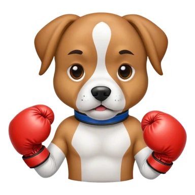 dog with boxing gloves sticker