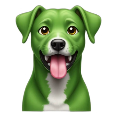 a green dog with his tongue sticking out sticker