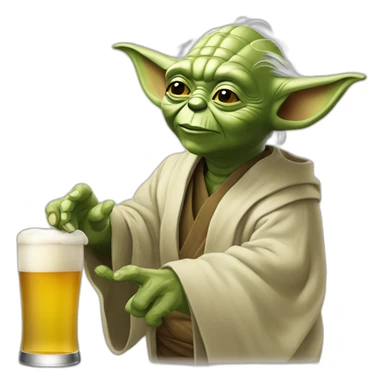 Yoda boit une bière sticker