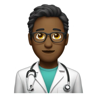 DOCTOR CON LENTES, DE TEZ OSCURA Y CABELLO NEGRO  sticker