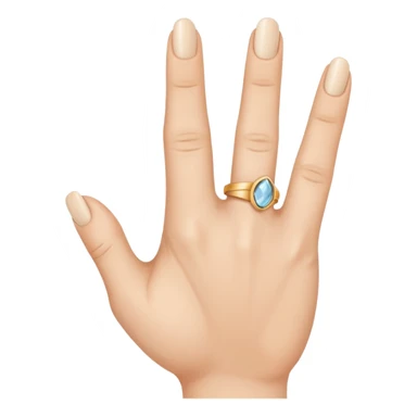 Create a emoji of hand with index finger middle finger and ring finger showing and keep the thumb and little finger closed sticker