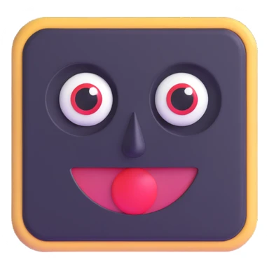emoji of a computer chip with eyes and a smile, representing artificial intelligence sticker
