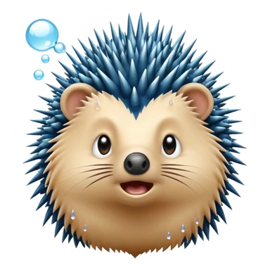 Porcupine blowing bubbles sticker