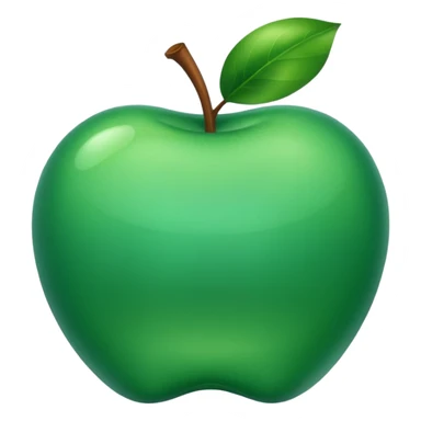 emerald green color present, apple emoji style sticker