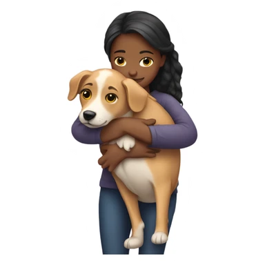 Girl Hugging her DOG  sticker