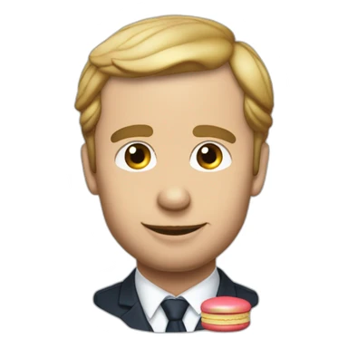 Macron qui mange un macaron sticker