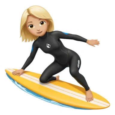 Blonde girl surfing sticker