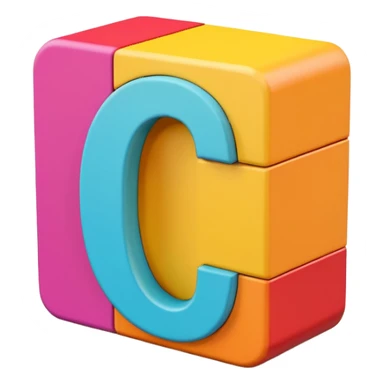 3D letter blocks, similar to alphabet blocks, to create a more dynamic and modern look. with the letter G sticker