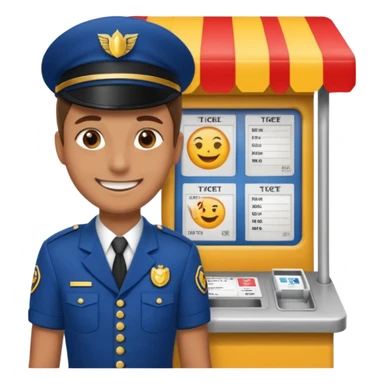 ticket seller at booth sticker