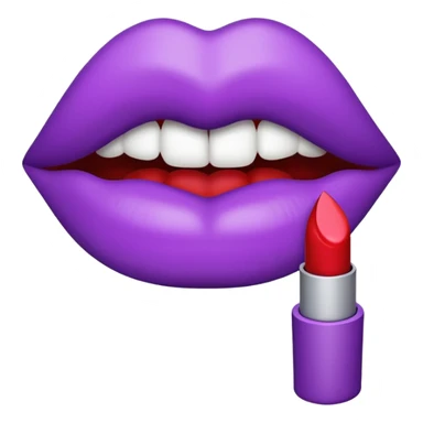 emoji marca de beijo de batom na cor do batom roxa sticker