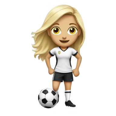 blonde hair girl playing soccer sticker