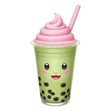 Baby pink matcha boba sticker