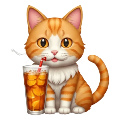 cat drinking soda sticker