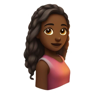 Sunset with a girl sticker