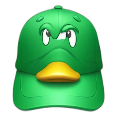 Un canard vert avec une casquette sticker