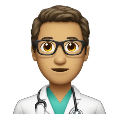 DOCTOR CON LENTES, DE TEZ OSCURA Y CABELLO NEGRO  sticker
