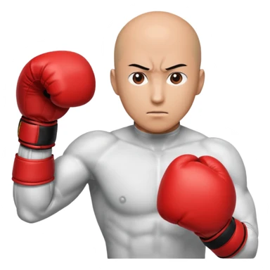 Saitama red hand punch with boxing glove sticker