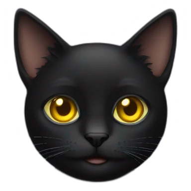 Black cat with yellow eyes and lashes sticker