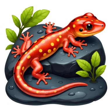 red-spotted salamander with black body and bright red spots sticker