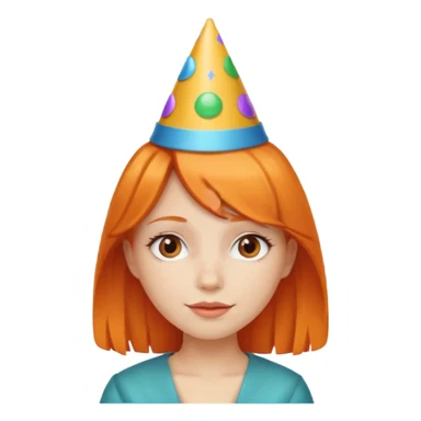party hatted orange haired girl sticker