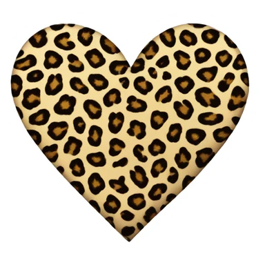 Leapord print love heart sticker