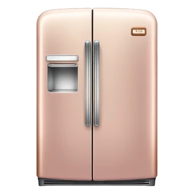 Realistic pastel pink and metallic copper vintage fridge.  sticker