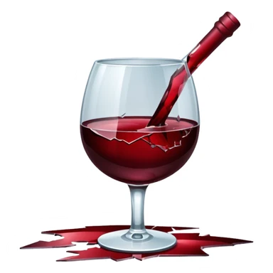 spilled wine glass sticker