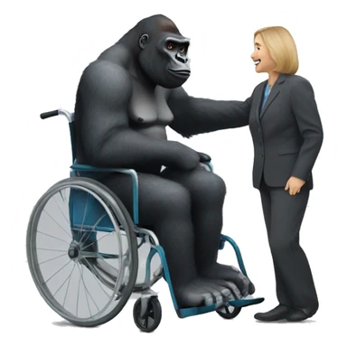 Gorilla in a wheelchair sticker